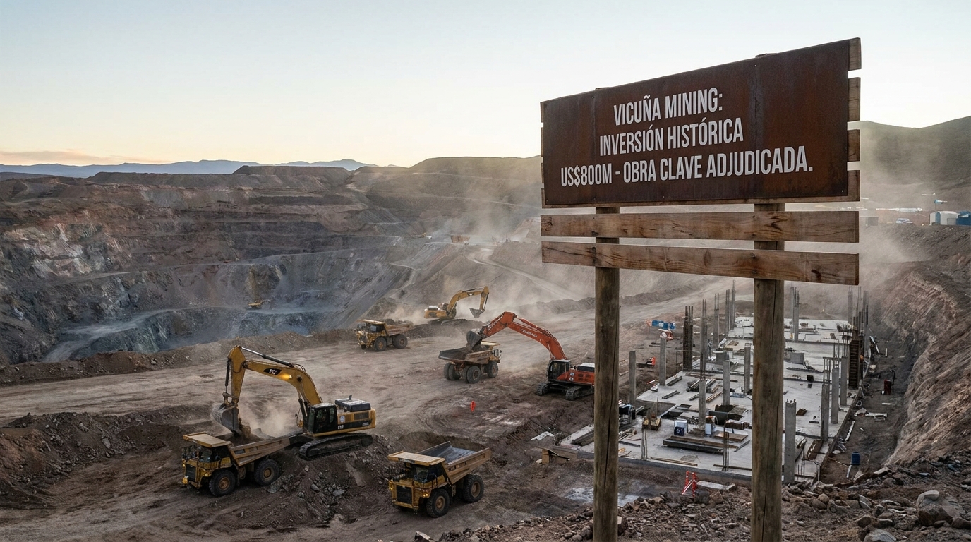 Vicuña: Inversión Histórica de US$800M y Adjudicación de Obra Clave en Minería